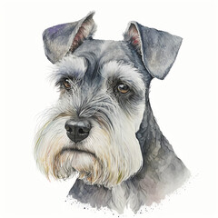 “Generative AI” Miniature schnauzer digital illustration.