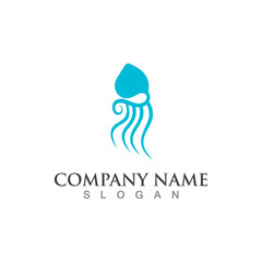 Jellyfish icon illustration design, simple logo template vector