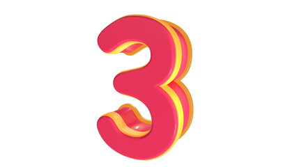 cute 3d number 1 to 9