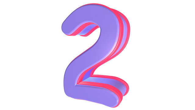 cute 3d number 1 to 9