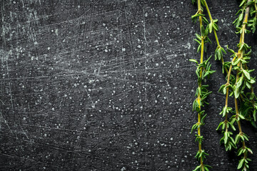 Sprigs of fresh thyme.
