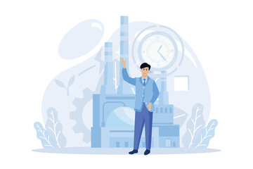 Business people illustration. Diverse characters and persons with disability working together at office. People talking with colleagues and planning financial strategy. Flat vector modern illustration