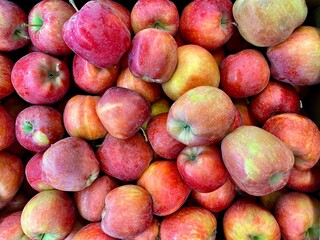 Red apples photographed from above. Lots of red apples.
