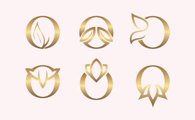 monogram set of letter O brand beauty logo