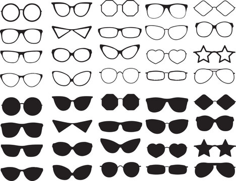 Cooling and Sun Glasses set , set of black and white mustaches