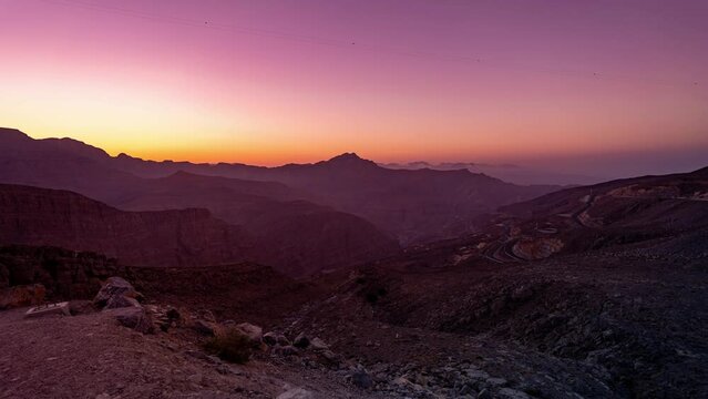 Time Lapse, Sunrise At Jebel Jais, United Arab Emirates