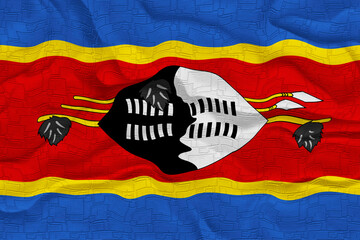 National flag  of Eswatini. Background  with flag  of Eswatini