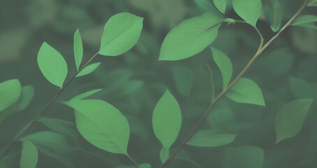 Obraz premium green leaves background, Generative AI