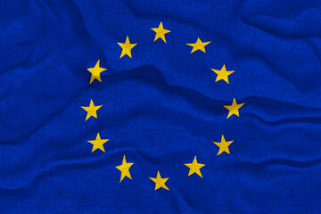 National flag of Europe. Background  with flag of Europe.