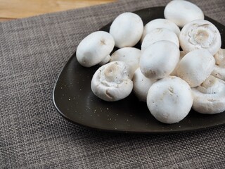 신선한 유기농 양송이 버섯