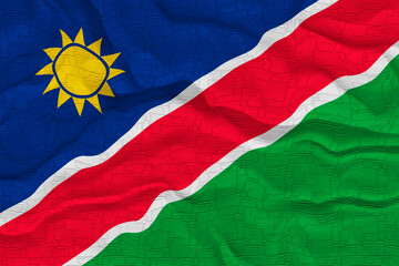 National flag of Namibia. Background  with flag of Namibia.