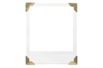 金色のコーナーシールの付いたポラロイド写真の背景テクスチャー