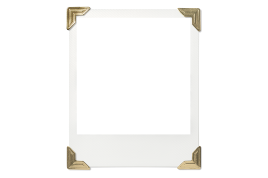 金色のコーナーシールの付いたポラロイド写真の背景テクスチャー