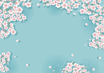 満開の桜の背景素材