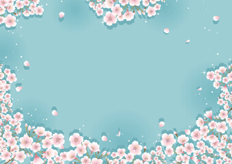 Fototapeta na wymiar 満開の桜の背景素材