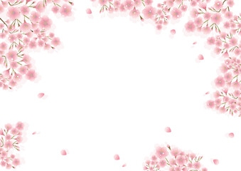 満開の桜の背景素材