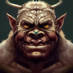 Orc warrior, orc king, orc lord. Generative AI Art.