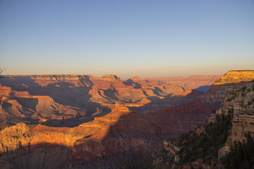 Fototapeta na wymiar Sunset view into the Grand Canyon National Park from South Rim, Arizona 