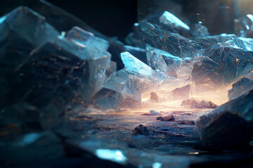 Fototapeta premium Crystal background cinematic. Photorealistic. Generative AI