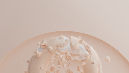 3d rendering of a ring in pastel colors on a white background