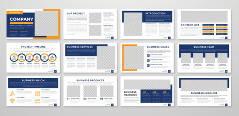 multipurpose presentation template design with clean style and modern layout use for business annual report