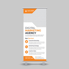 Corporate Creative Modern Exhibition Advertising Business Roll Up Banner Stand flat design template