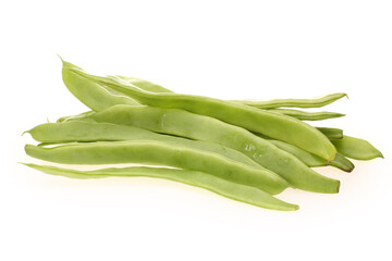 Green kidney bean on white background 