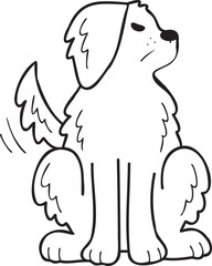 Hand Drawn angry Golden retriever Dog illustration in doodle style