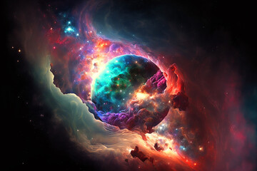Obraz na płótnie Canvas fantastical galaxy. Generative AI 