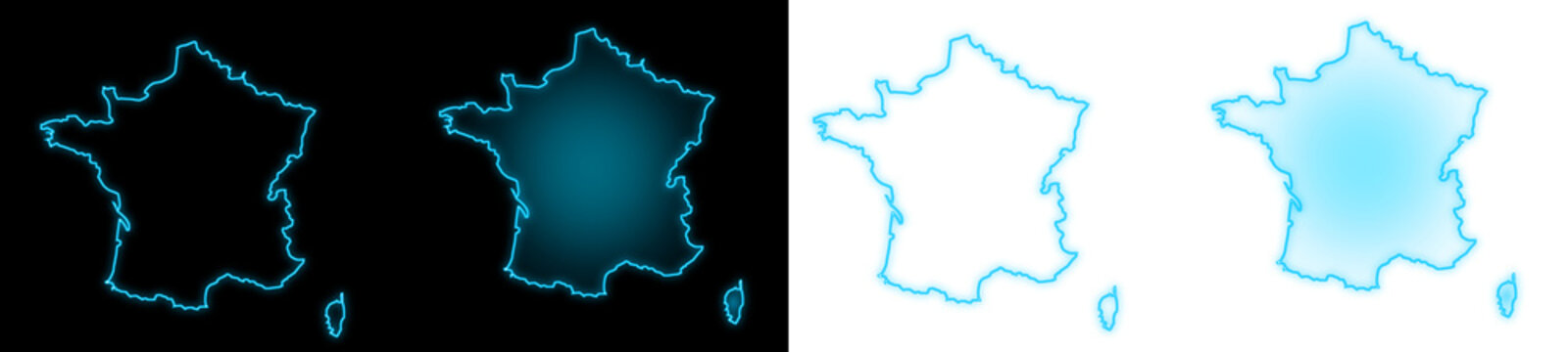 french map blue glow futuristic  transparent background