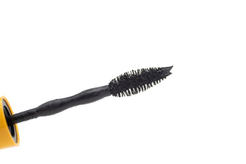 Eye mascara brush applicator on white background