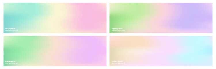 Backgrounds with colorful pastel gradations for your web page, covers, invitation, poster and more. Vector illustration.