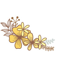 Set of flowers yellow 