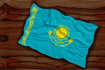 National flag  of Kazakhstan. Background  with flag  of Kazakhstan