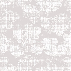 Obraz premium Modern exotic seamless pattern. Tropical leaves. Palm foliage. Print for luxury fashion fabric, clothes, wallpaper. Hand drawn collage style, warm earthy colors. Grunge texture.