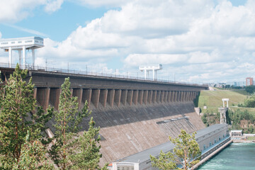 Fototapeta na wymiar Hydroelectric power station Bratsk, Russia