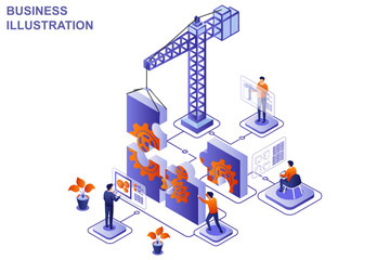 Obraz premium Business Isometric Illustration