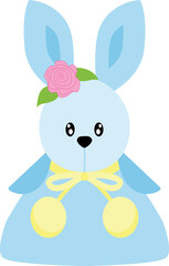 Cute easter bunny vector image