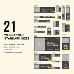 Special food offer web set banner design templates, restaurant food menu web banner design