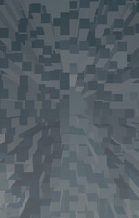 3d abstract dark gray blends in block zoom pattern on vertical background