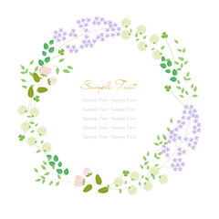 花輪 丸フレーム ボタニカル 円形