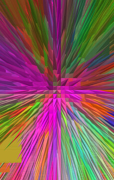 abstract rainbow color 3d pyramind zoom pattern on vertical background