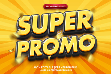 Super Promo Sale 3d editable text effect - obrazy, fototapety, plakaty