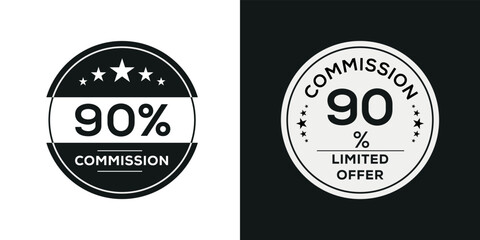 Obraz premium 90% Commission limited offer, Vector label.