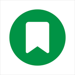 Green Flat Bookmark Icon