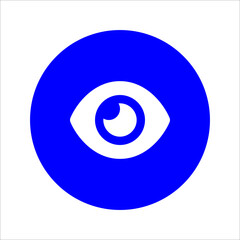 Blue Flat Eye Icon