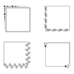 Set of frames for your design in vector. Square frames, decorative element.