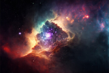 Obraz na płótnie Canvas Bursting star field Galaxy, Generative AI.
