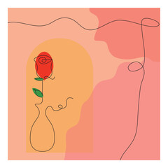Vector illustration of a rose. Background with rose.