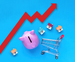 Inflation finial crisis rising cost of living concept.